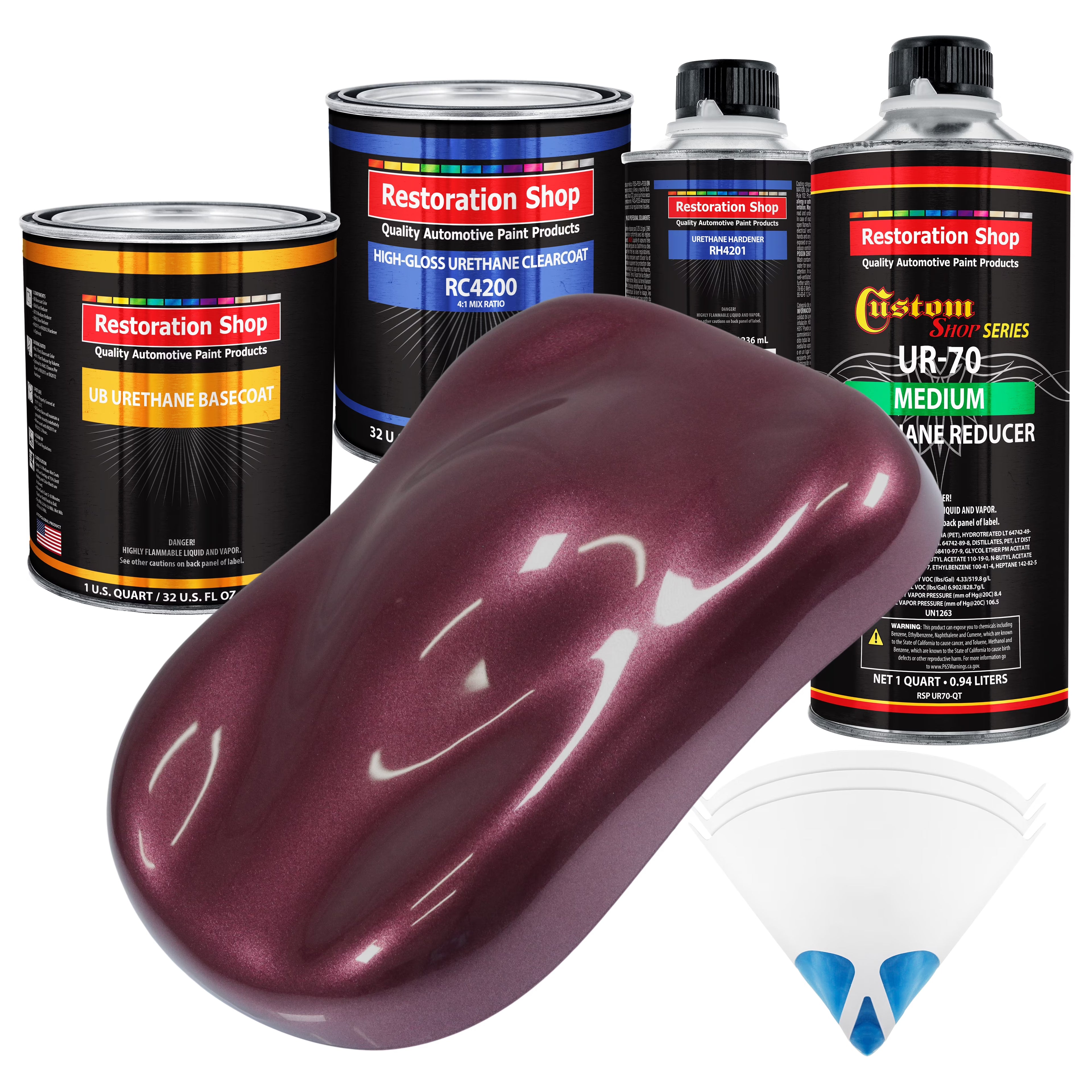Milano Maroon Firemist Quart URETHANE BASECOAT CLEARCOAT Car Auto Body Paint Kit