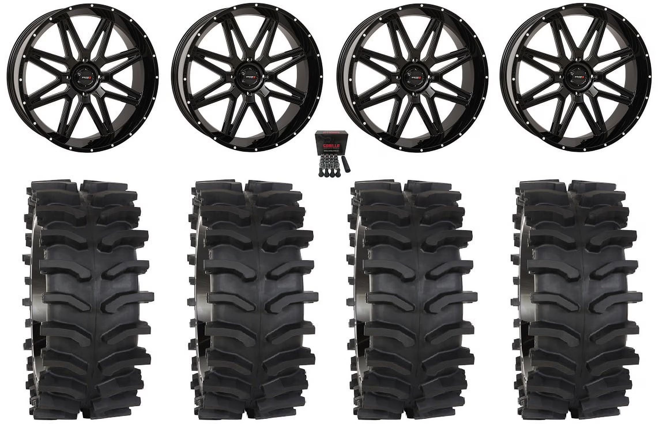 System 3 ST-7 24  Wheels Black 44  XT400W Tires Polaris RZR XP 1000 / PRO XP / Ranger XP 900/1000
