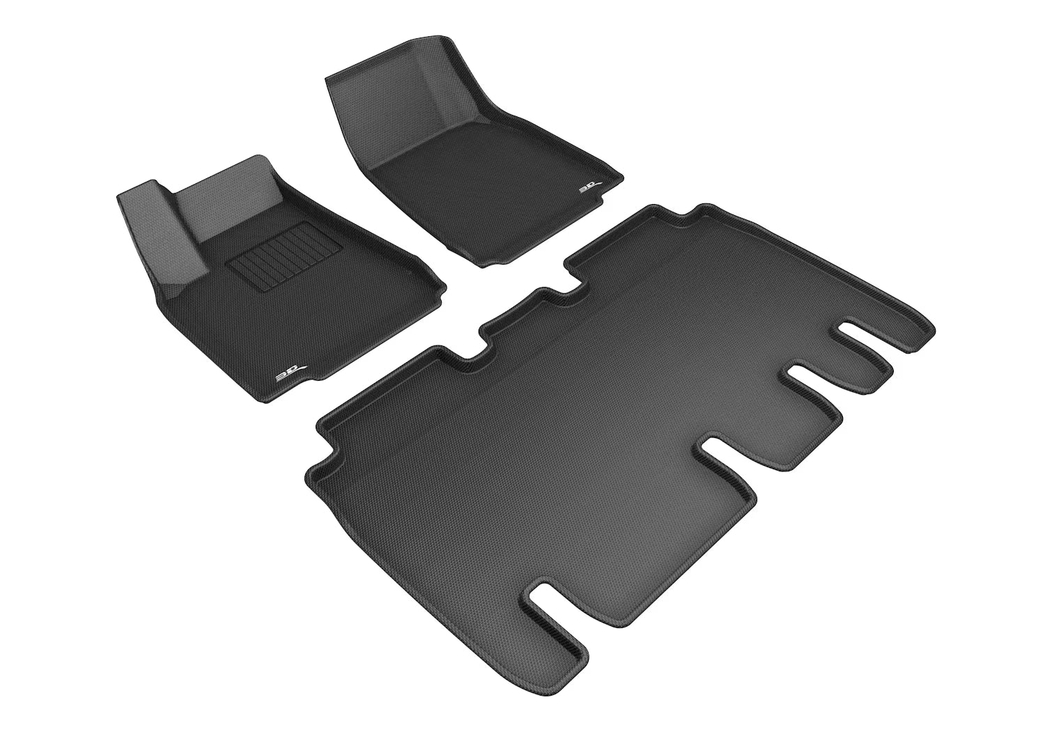 3D MAXpider Custom Fit Kagu Floor Mat (Black) Compatible with Tesla Model X 5-Seat 2016-2021 - Full Set