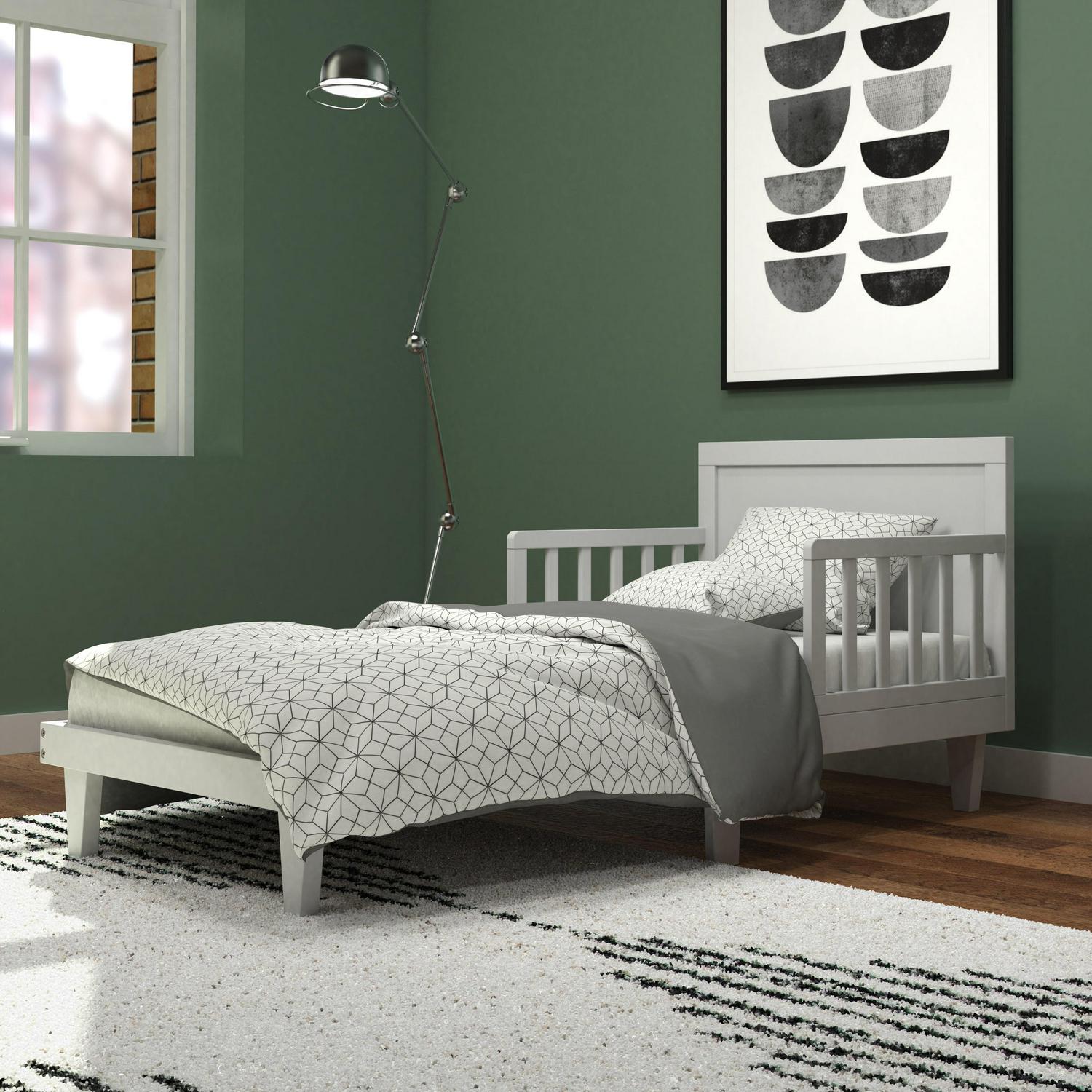 Child Craft Tremont Toddler Bed with Guard Rail. Gentle Gray