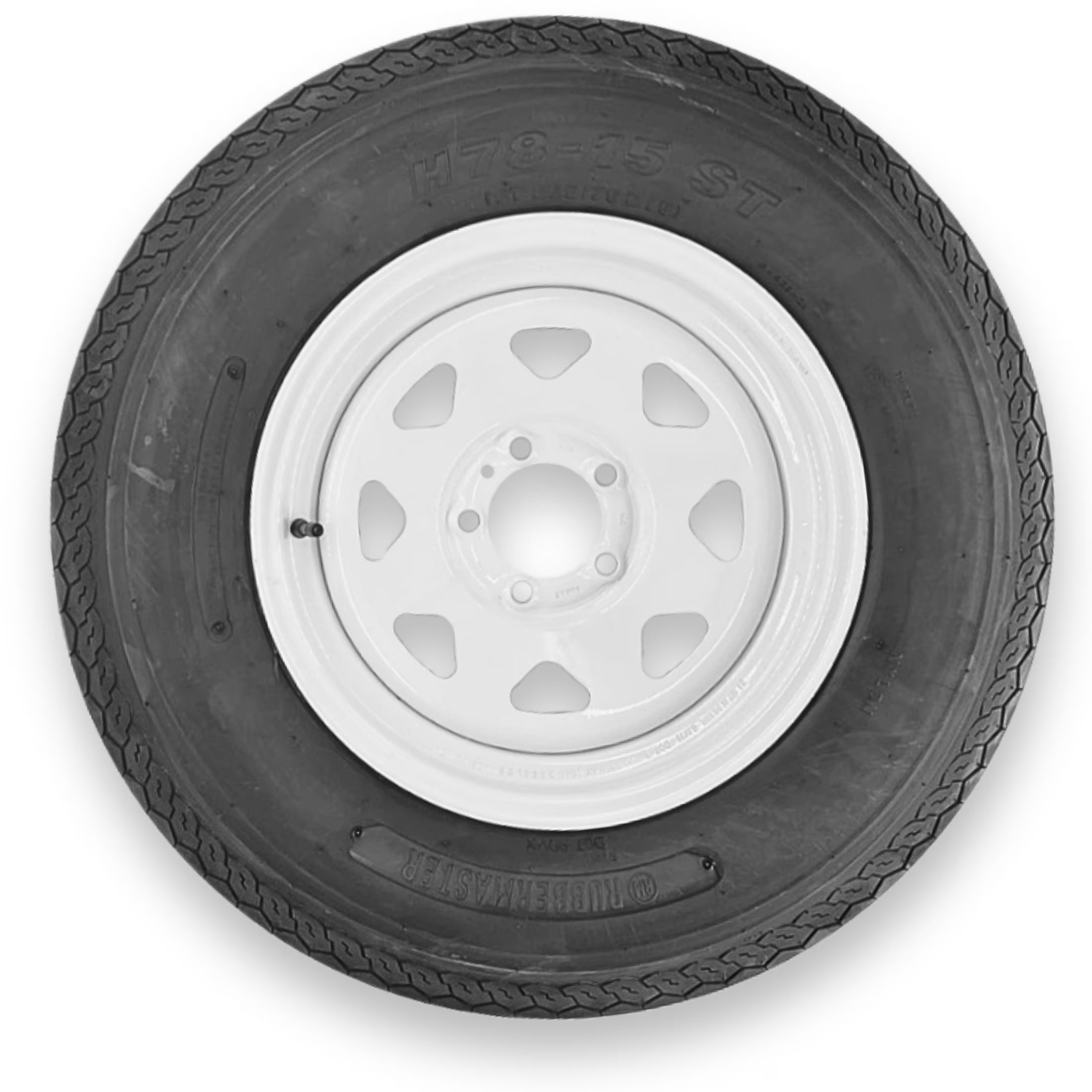 RubberMaster H78-15 (ST225/75D15) 8 Ply Highway Rib Tire and 5 on 5 Eight Spoke