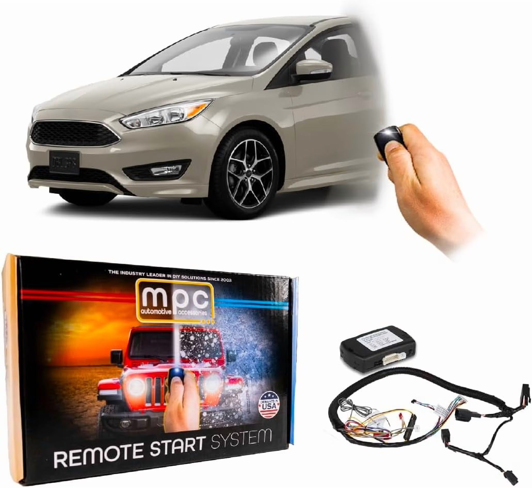 MPC Factory Remote Activated Remote Start Kit Compatible with 2012-2015 Ford Focus - Plug & Play - Firmware Preloaded