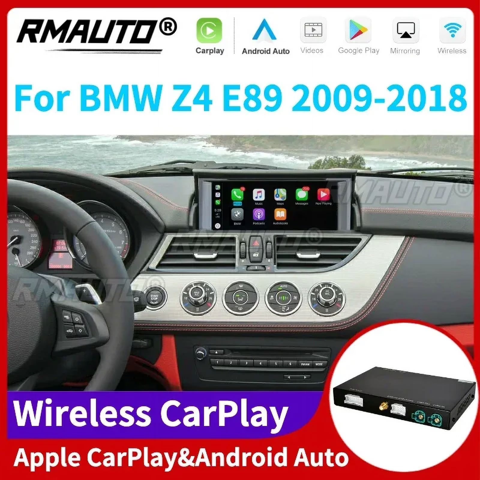 RMAUTO Wireless Apple CarPlay for BMW Z4 E89 2009-2018 with Android Auto Mirror Link AirPlay Back Camera Car Play Body Kit