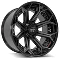 22x10 4PLAY Wheel for Chevy-GMC 4P08 Brushed Black Rim Fits select: 2011-2022 CHEVROLET SILVERADO, 2011-2022 GMC SIERRA