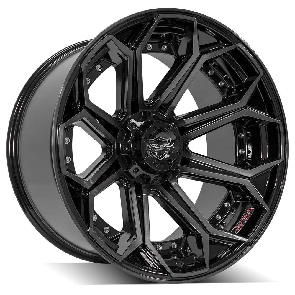 22x10 4PLAY Wheel for Chevy-GMC 4P08 Brushed Black Rim Fits select: 2011-2022 CHEVROLET SILVERADO, 2011-2022 GMC SIERRA