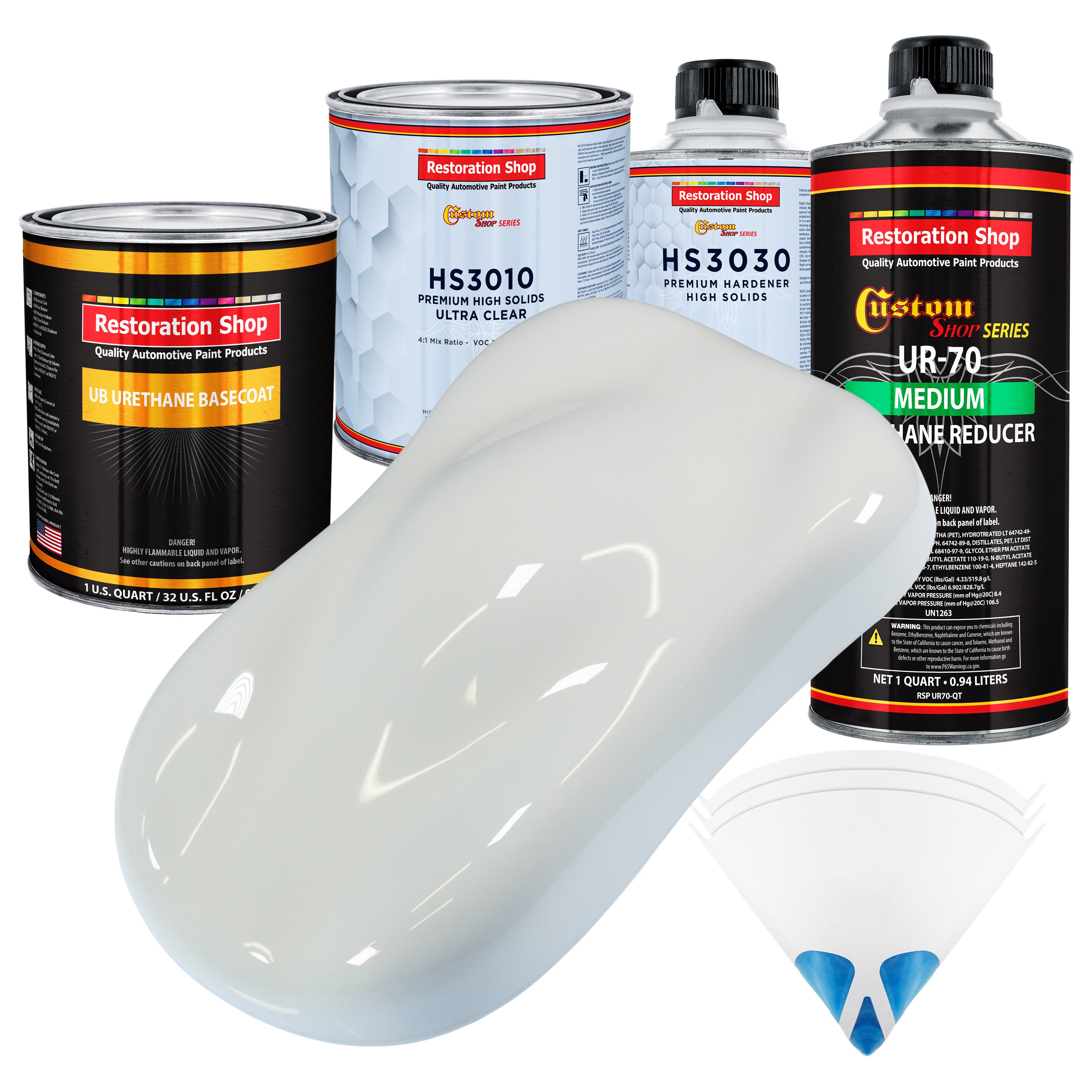CAMEO WHITE Premium Quart URETHANE BASECOAT CLEARCOAT Car Auto Body Paint Kit