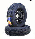 WINDA Trailer Tire Wheel Assembly ST225/75R15 10-Ply E 117L 6 Lug on 5.5  PCD Black Mod Rim ,SET 2