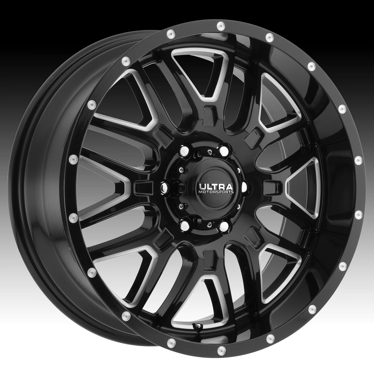ULTRA 203bm hunter 20x9 -12et 106.10mm gloss black cnc milled accents clear coat wheel
