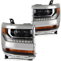 cciyu Headlight Assembly Replacement for Chevy Silverado 1500 2016-2018 Chrome Driver Side Headlamp 84388723 GM2502445
