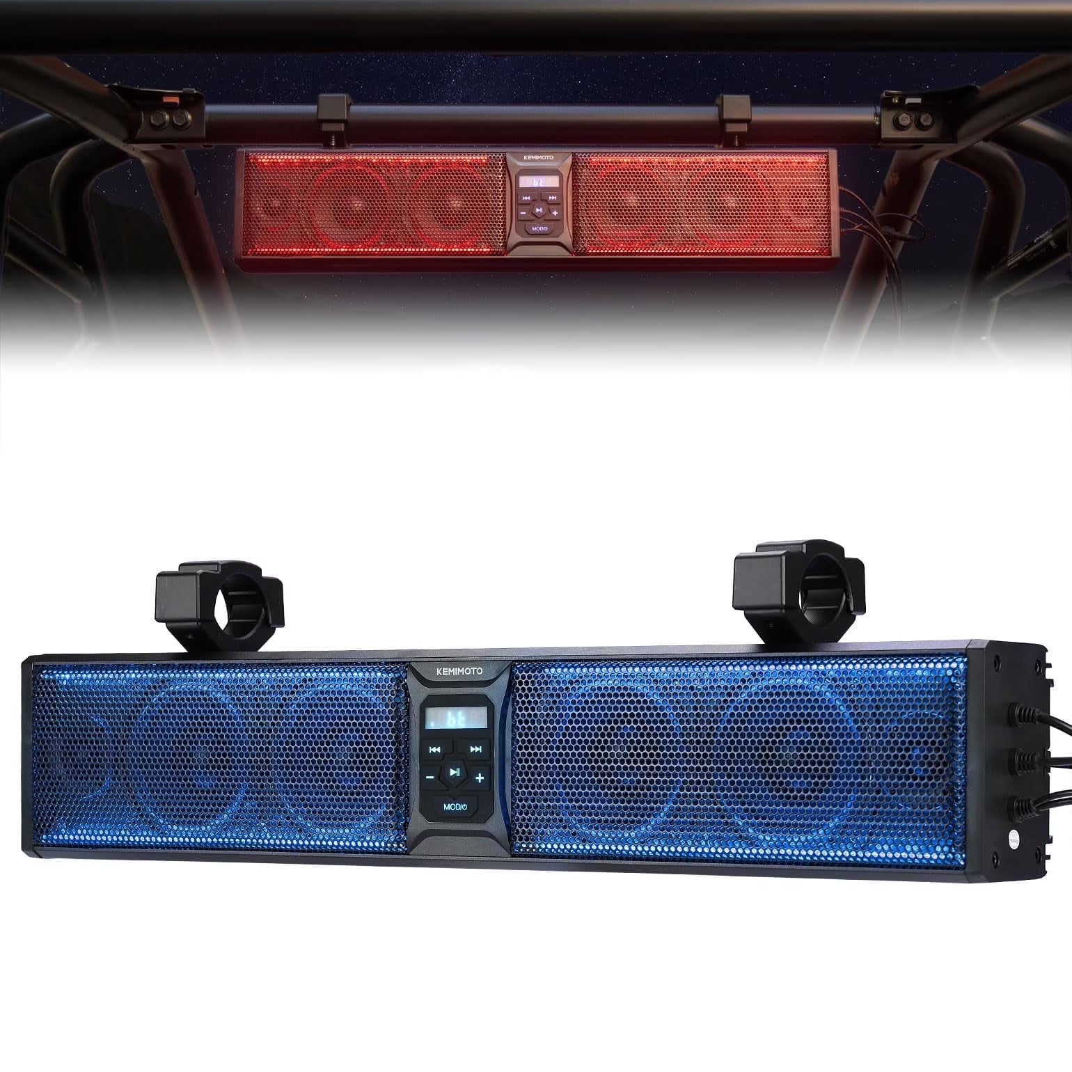 Kemimoto B0117-01801BK 26'' RGB ATV UTV Sound Bar Bluetooth Vehicle Speakers