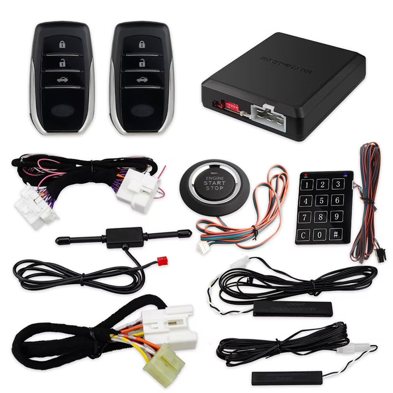 EASYGUARD EC002PP Plug and Play Remote Starter, PKE kit, Push Start Button, fit for Select Toyota Corolla (Fit for Key Start Gas Engine Corolla 2010-2013)
