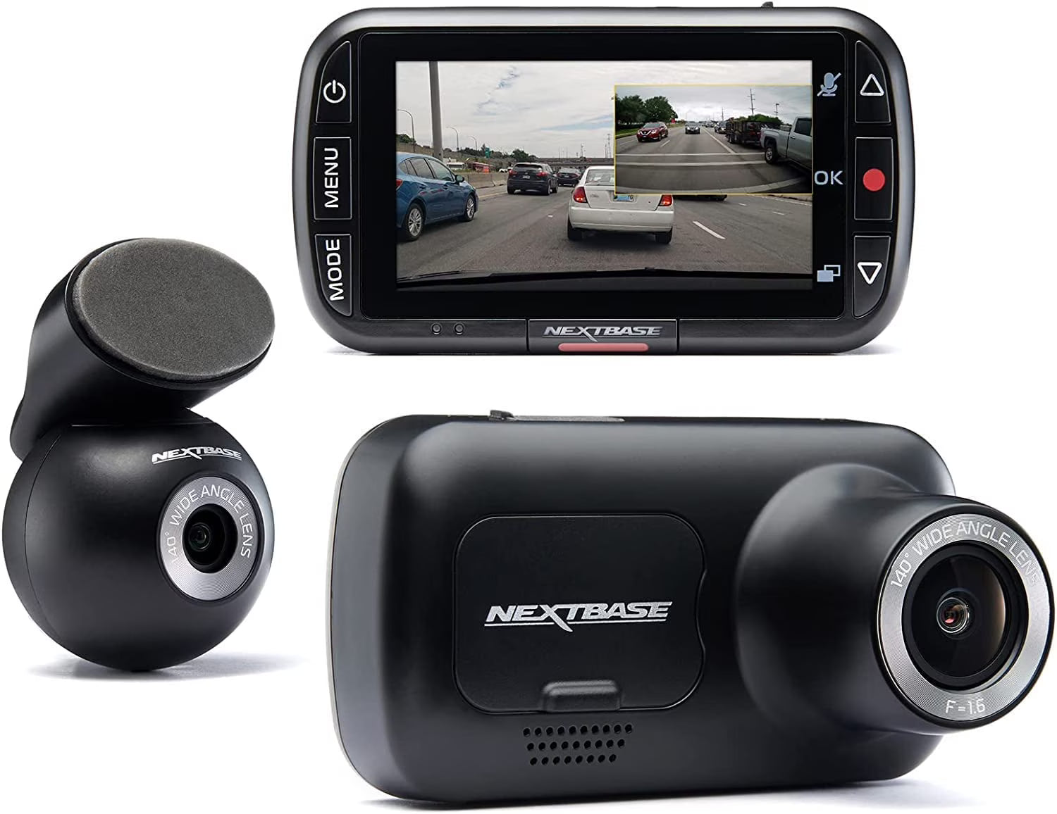 Nextbase 222XRWC 1080p Dash Cam + Rear Cam HD in Car Camera Bundle with polarizing filter, 32GB SD card and Carry Case