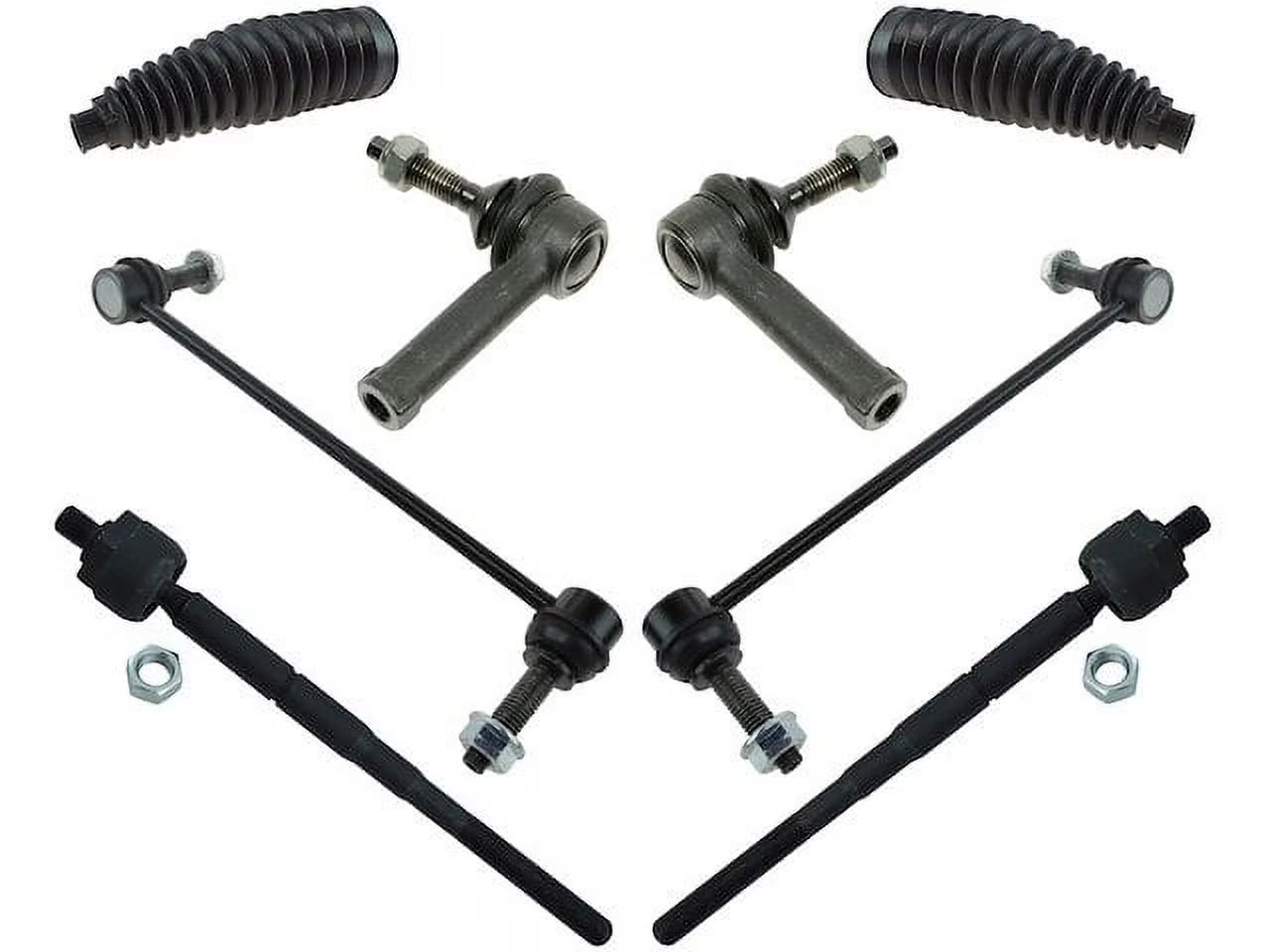 Front Tie Rod End and Sway Bar Link Kit 8 Piece - Compatible with 2010 - 2015 Ford Flex Turbocharged 2011 2012 2013 2014