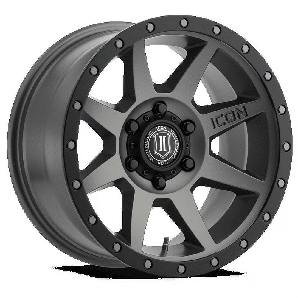 18x9 Icon Alloys Rebound Titanium Wheel 6x5.5 (25mm) Fits select: 2019-2023 FORD RANGER XL/XLT/LARIAT, 2022 TOYOTA TUNDRA CREWMAX SR/CREWMAX SR5