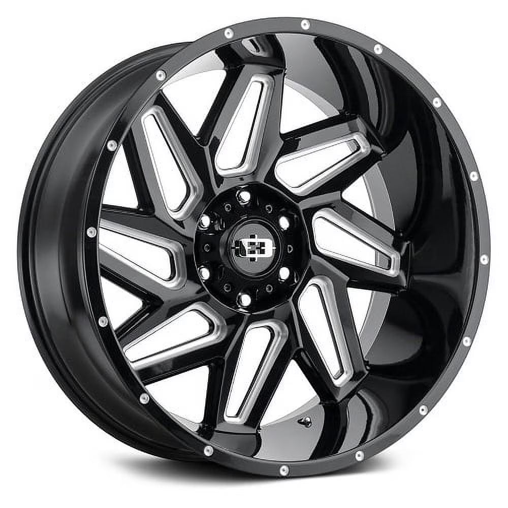 24x12 Vision Off-Road 361 Spyder Gloss Blk Milled Wheel 8x170 (-51mm)