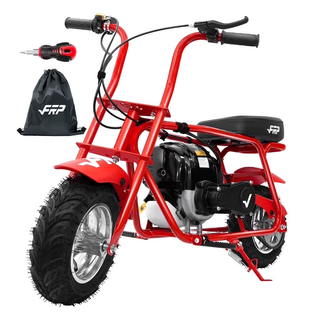 FRP 40cc Mini Bike Gas Powered 4-Stroke Off Road Dirt Bike for Teens, Youth Pocket Bike with Pull Start & Disc Brake, 18 MPH Max Speed (Red)