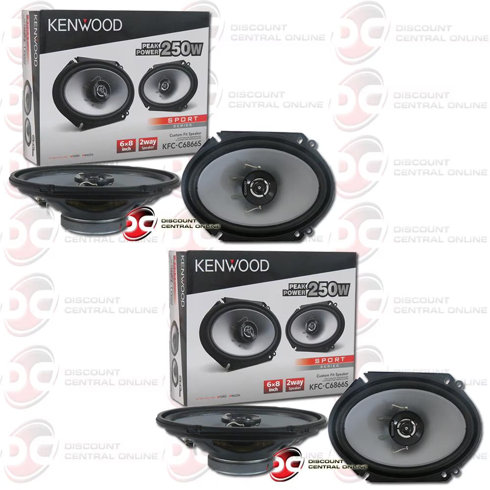 Kenwood KFC-C6866S 250 Watts Car Speakers, 6  x 8