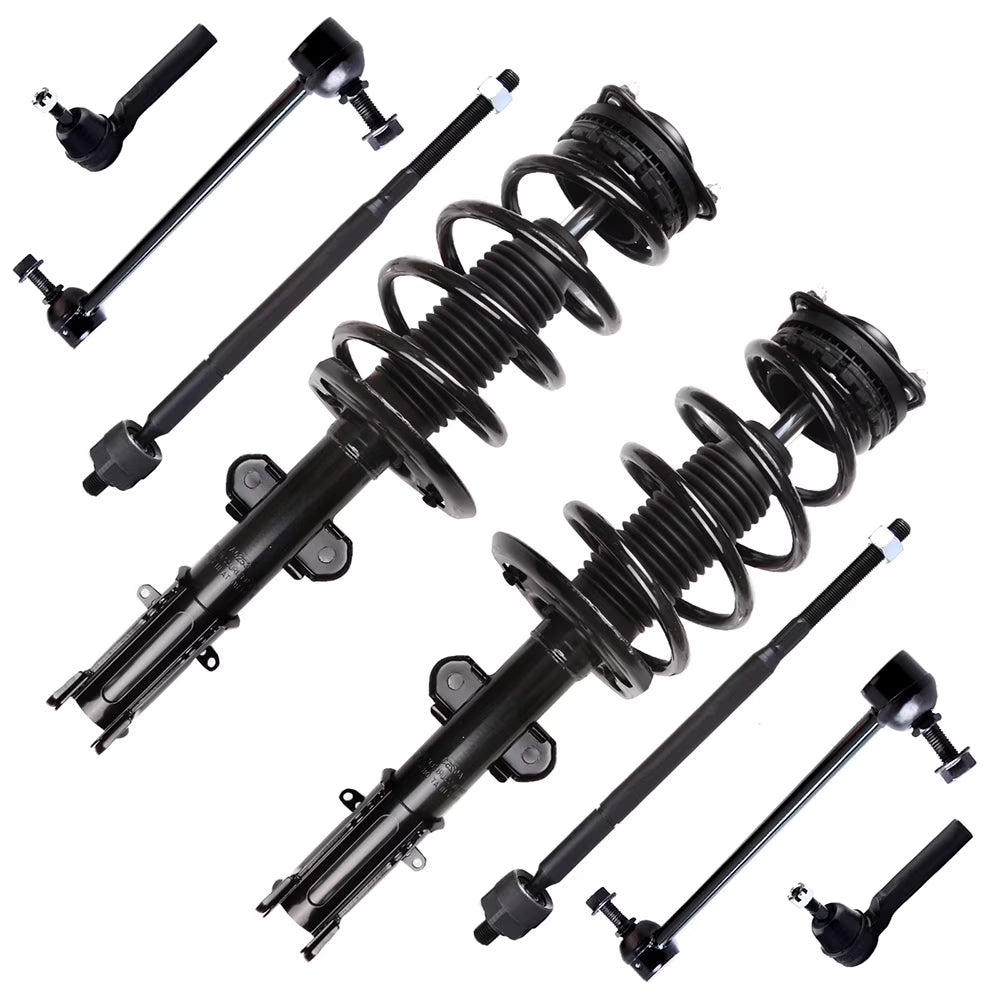 AUTOMUTO - Front Strut Spring Assembly Stabilizer Bar Link Kit Tie Rod End Replacement for 2008-2016 for Chrysler Town & Country 2008-2018 for Dodge Grand Caravan