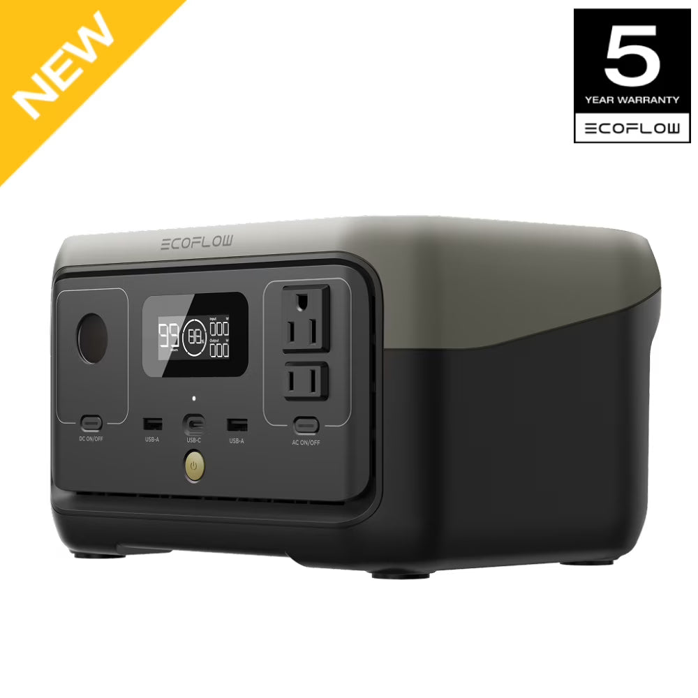 EF EcoFlow Portable Power Station RIVER 2 240,243wh LiFePO4 Battery/1 Hour Fast Charging, 600W Output Solar Generator (Solar Panel Optional) for Outdoor Camping,Home Use,RV,Walmart Exclusive