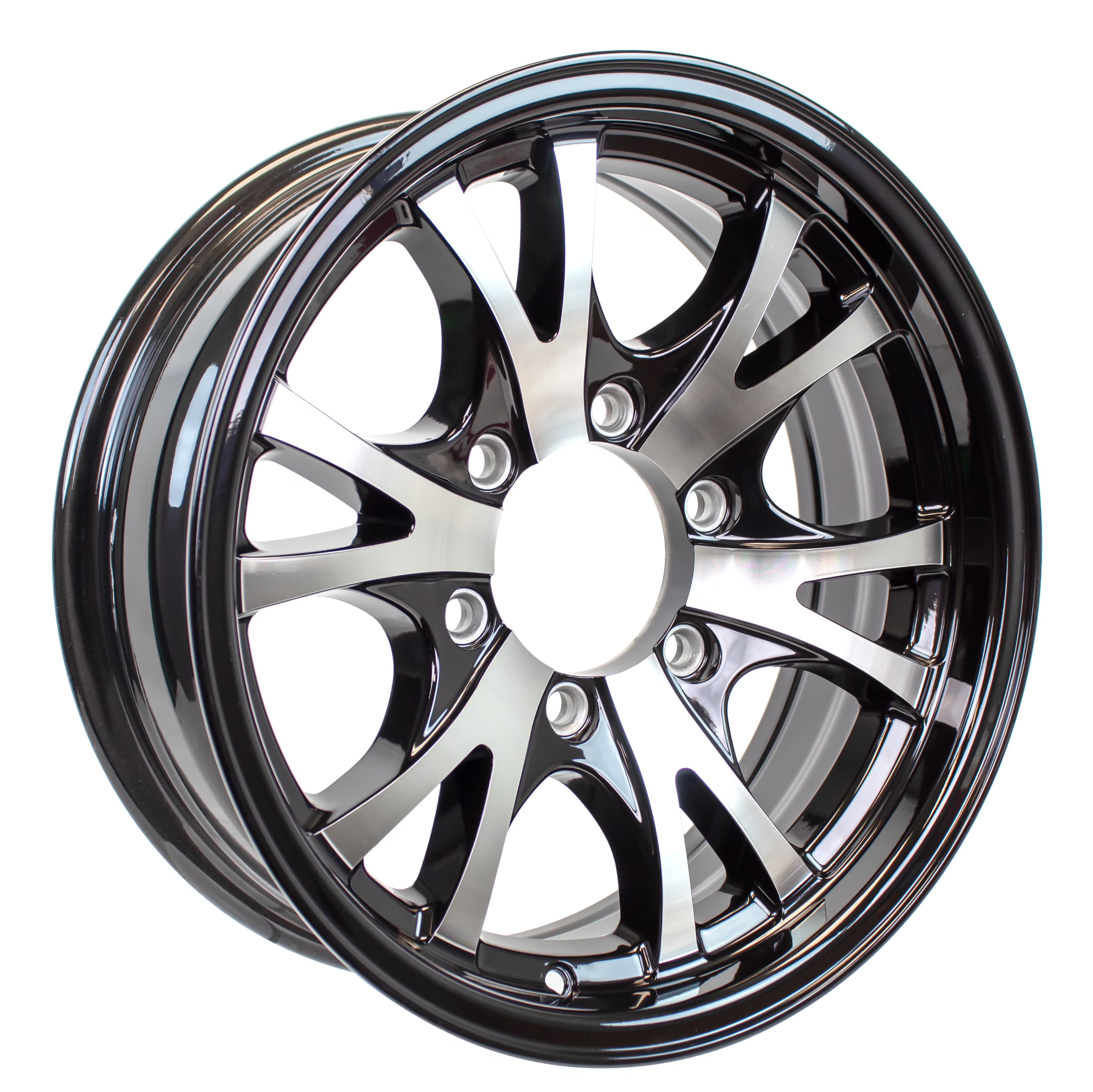eCustomrim Aluminum Trailer Wheel 16X6 16  Machined Lip Style 6 Lug On 5.5  Center Rim