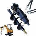 MachPro Excavator Attachments Auger Drill Diameter 200mm/7.87  for Under 1.5 Tons with 2 Hydraulic Hoses, for Digging Holes, Drilling??Planting