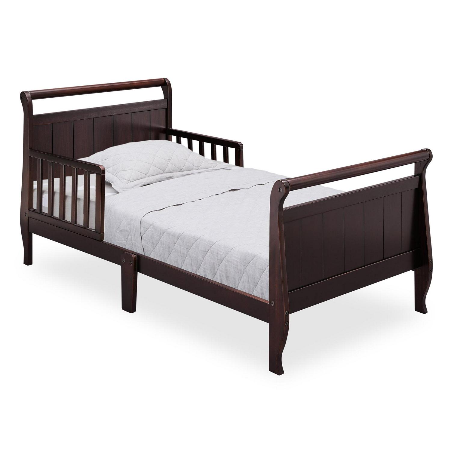 Delta Children Wood Sleigh Toddler Bed - Greenguard Gold Certified. Dark Chocolate