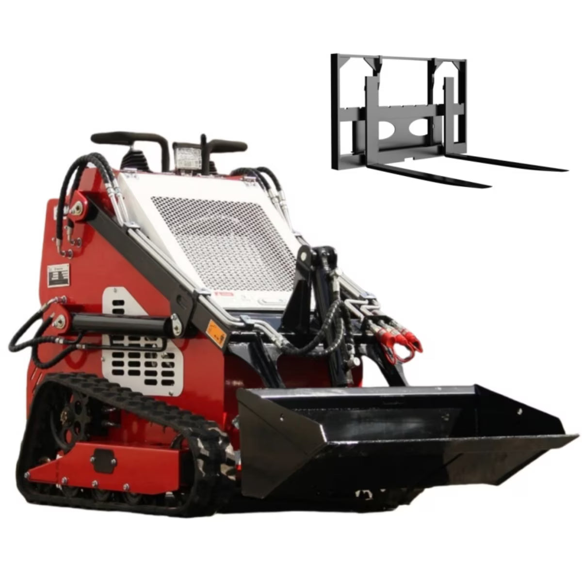 MachPro Standing-on 15 HP Gasoline Double Cooling Mini Skid Steer Loader With B&S Engine, Match Loader Attachments, Pallet Forks, Used for Farm