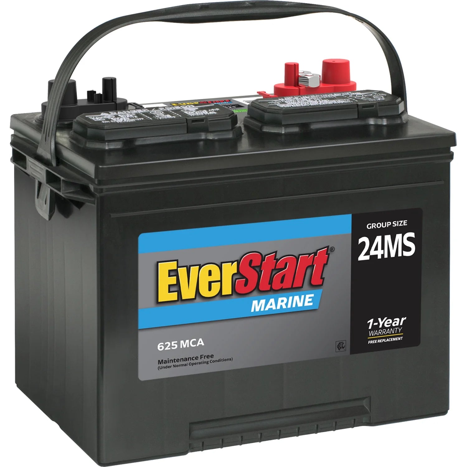 EverStart Lead Acid Marine Starting Battery, Group Size 24MS 12 Volt, 625 MCA*