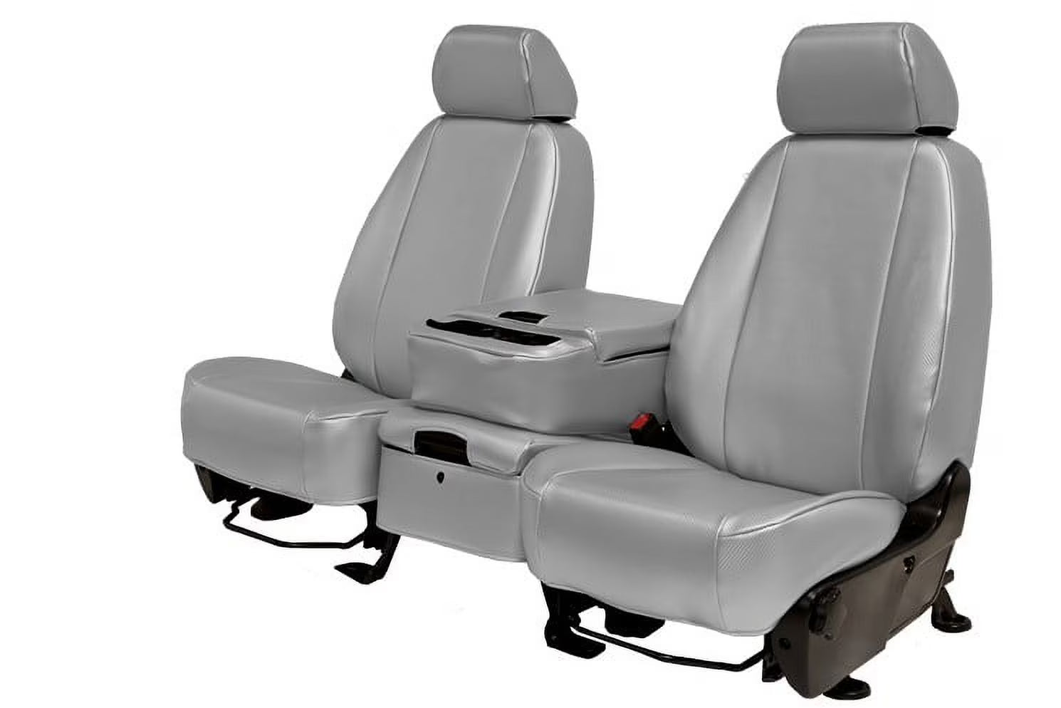 CalTrend Front Buckets Carbon Fiber Seat Covers for 2001-2004 Toyota Sequoia - TY261-08FA Light Grey Insert and Trim