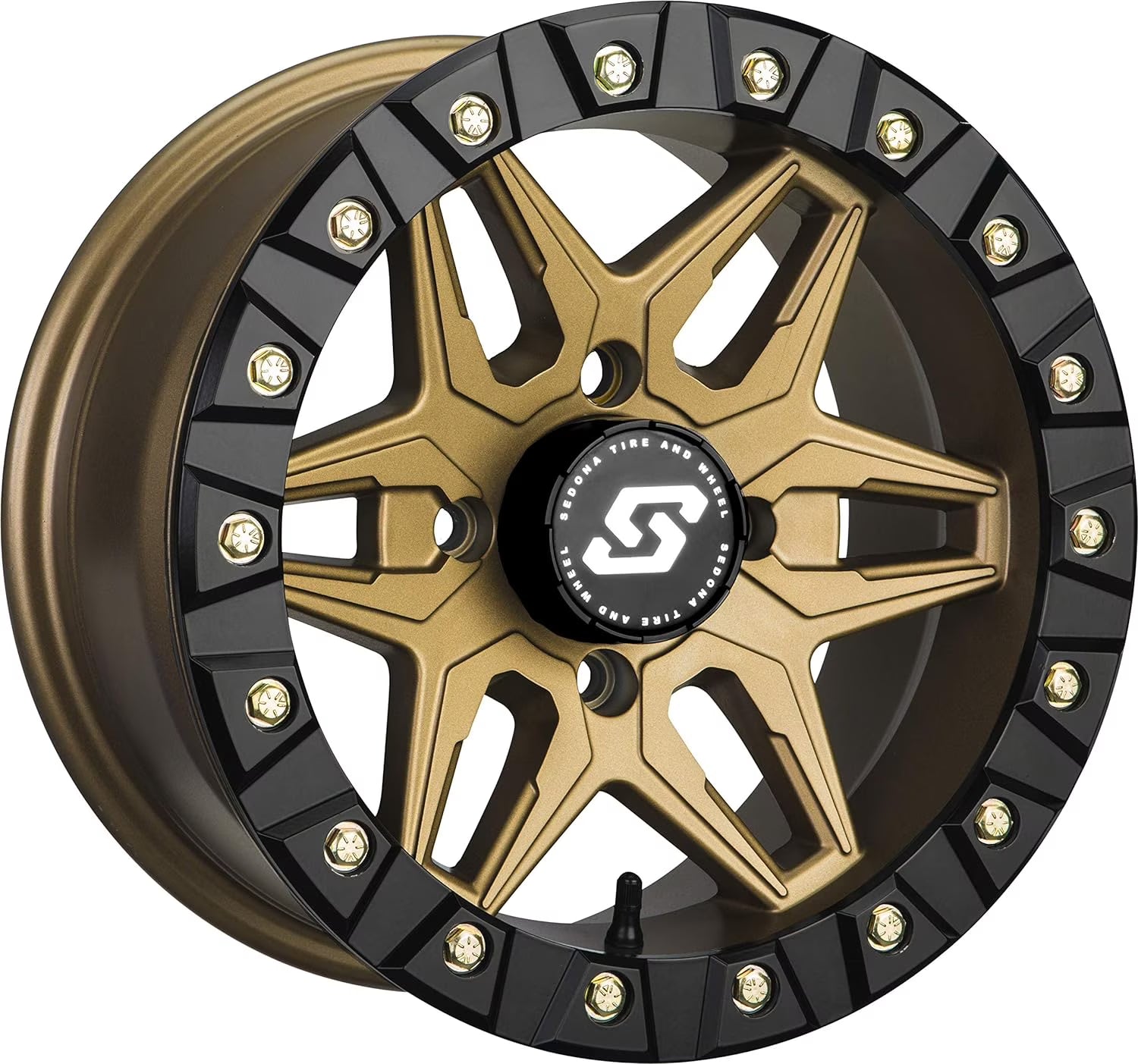 Sedona A72BZ-56056+38S Split Six Beadlock Wheel - 15x6-5+1 Offset - 4/156 12mm Tapered - Bronze