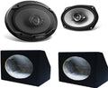 Kenwood KFC-6966S 800W Max (90W RMS) 6  x 9  3-Way Coaxial Car Speakers - Pair + 2 6X9  Absolute Speaker Boxes