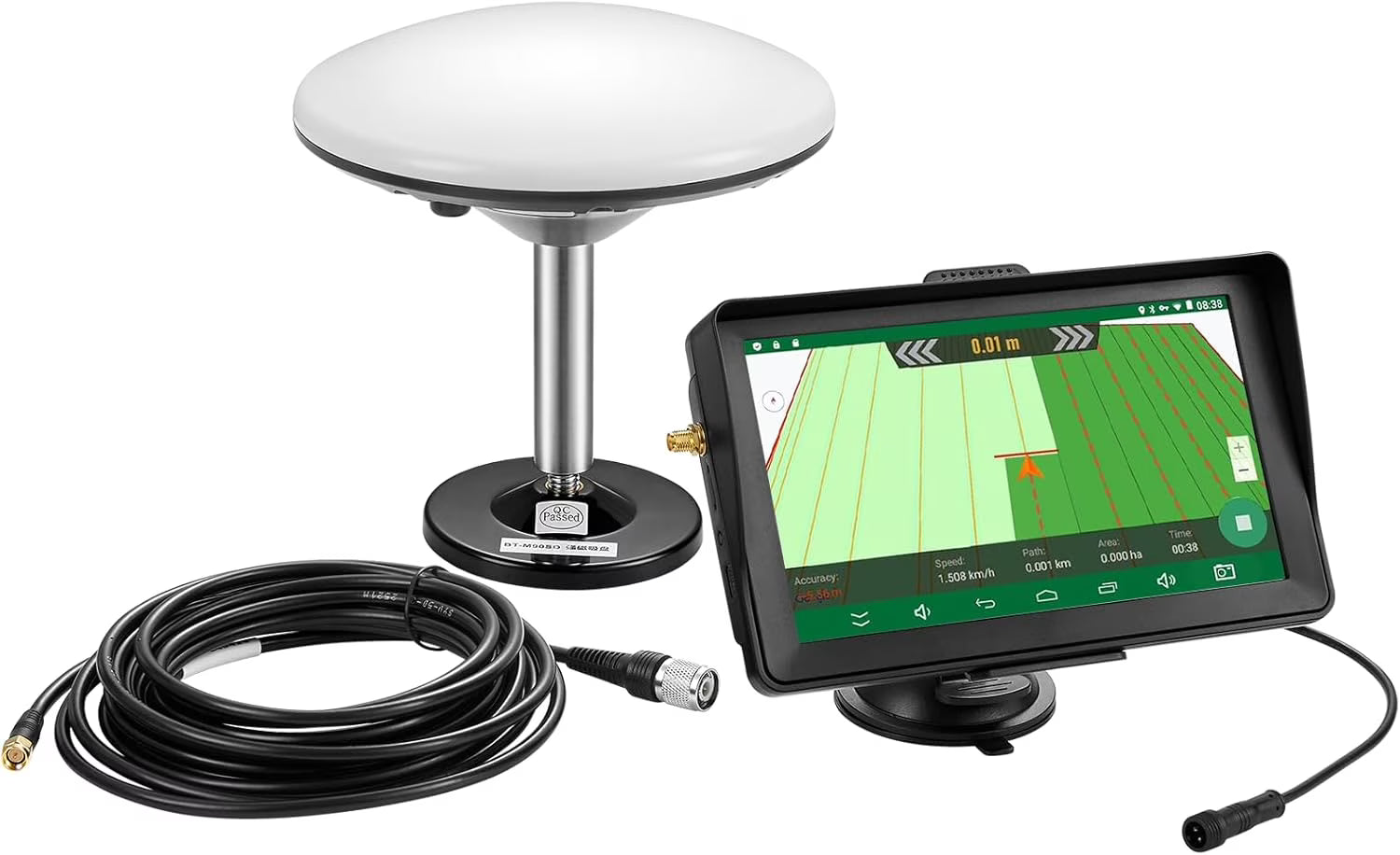 7 Inch Agricultural Tractor GPS Guidance System High Precision Farming GPS Strong Anti-Interference GNSS Antenna, Suitable for Plowing Sowing Farmland and Weeding Automatic Positioning GPS Navigator
