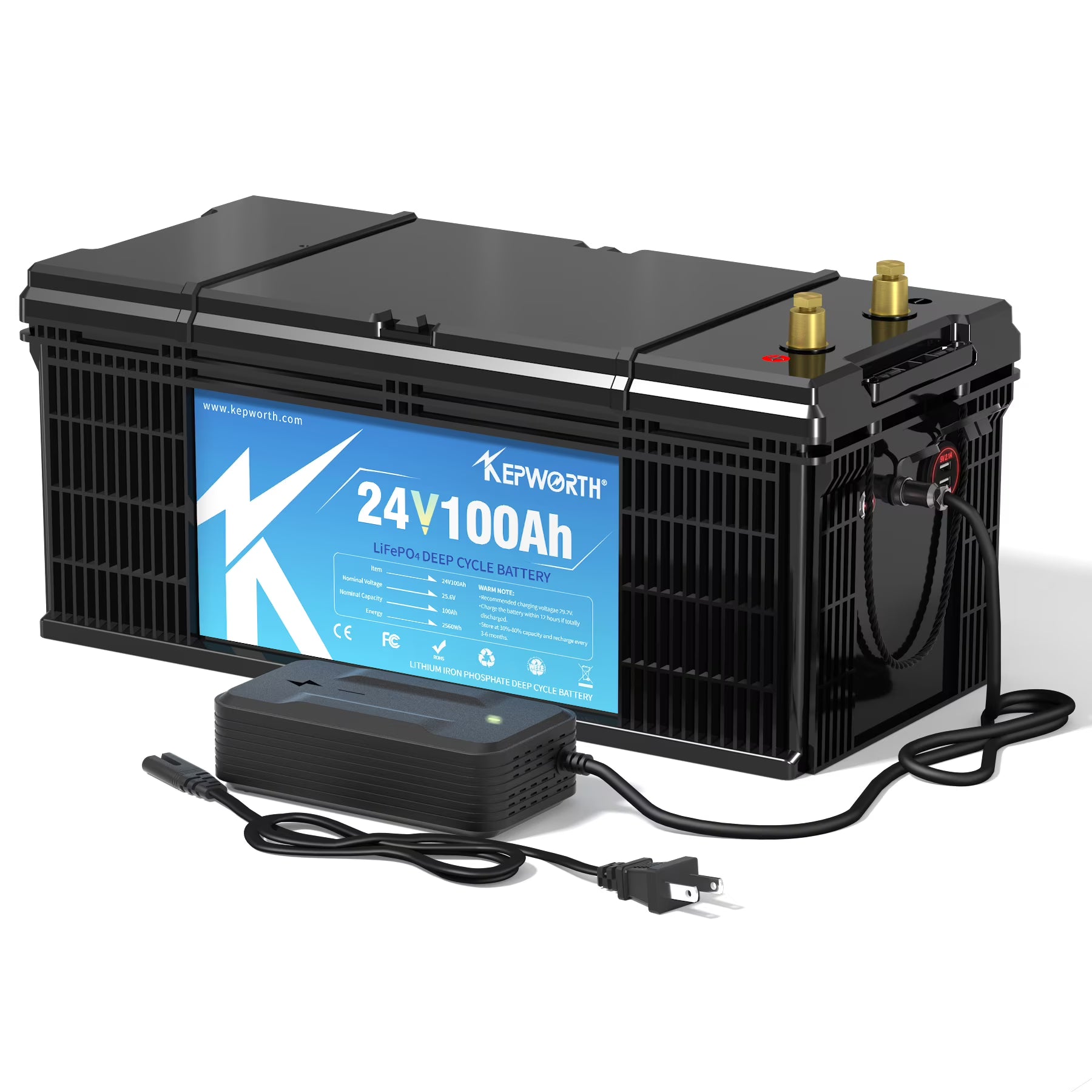 KEPWORTH Lithium Ion 24 Volt Vehicle Battery, Top Post