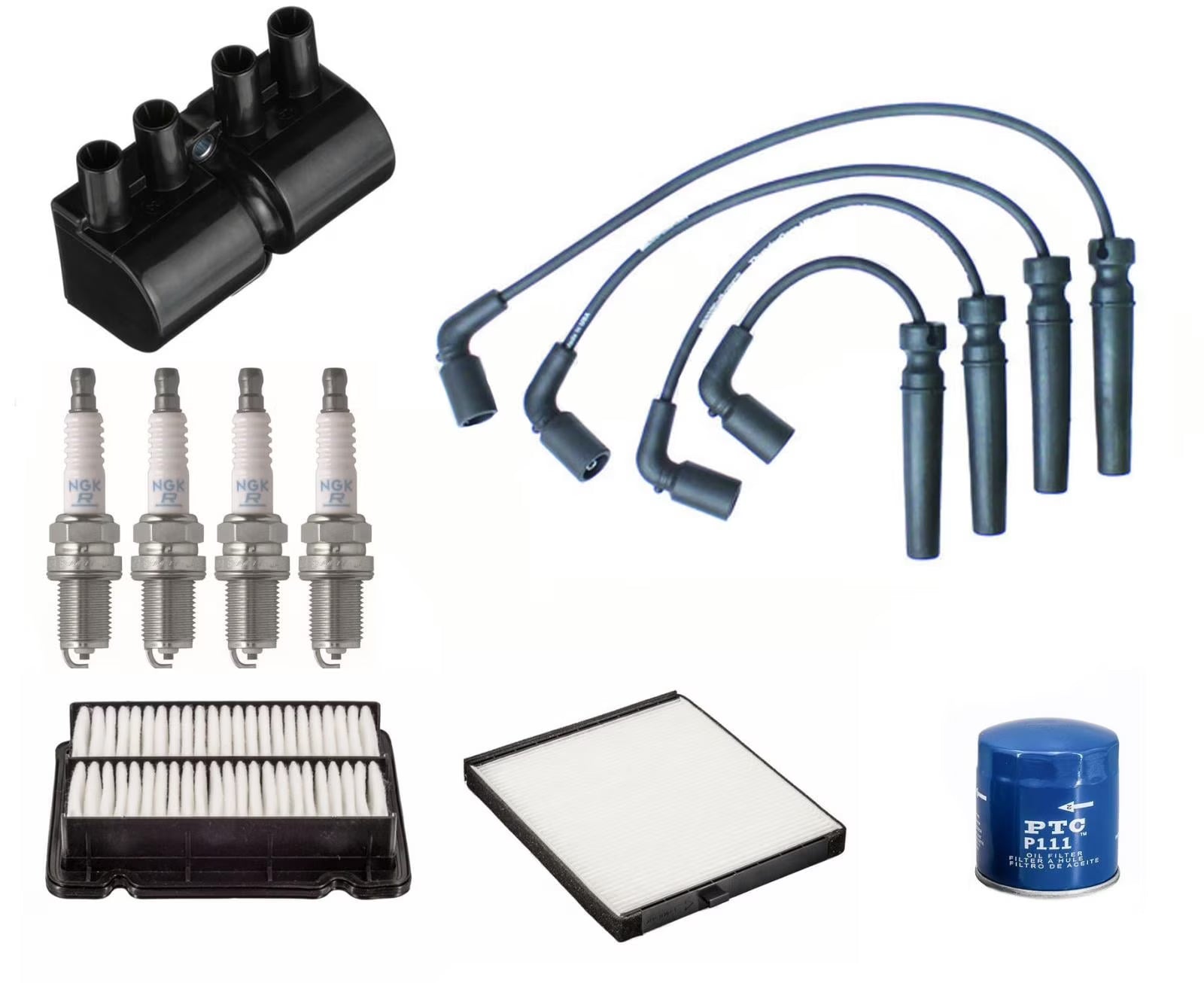 Ignition Coil Spark Plugs Ignition Wires Filters For 04-2008 Chevrolet Aveo 1.6L