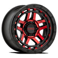 KMC Aluminum Rim KM540 RECON 18X8.5in Gloss Black Machined with Red Tint Finish, KM54088550900