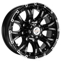 Viking Series Machined Lip Gloss Black Aluminum HD Trailer Wheel with Black Cap - 16  x 6.5  8 On 6.5 - 4450 LB Load Carrying Capacity - 0 Offset