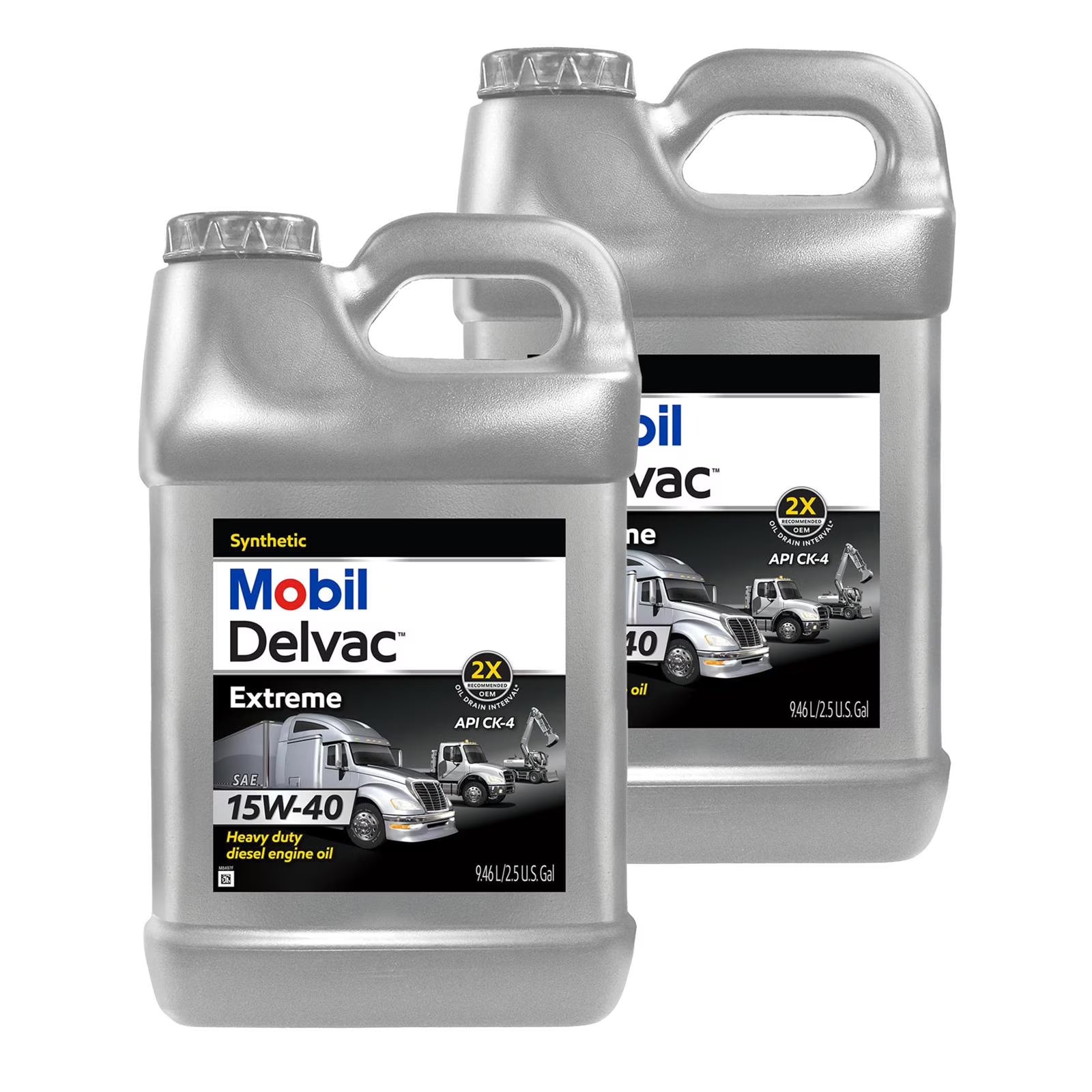 Mobil 1 Delvac Extreme Outstanding Excellent Wear Protection Motor Oil 15W-40, 2.5 Gallon ( Pack 2)