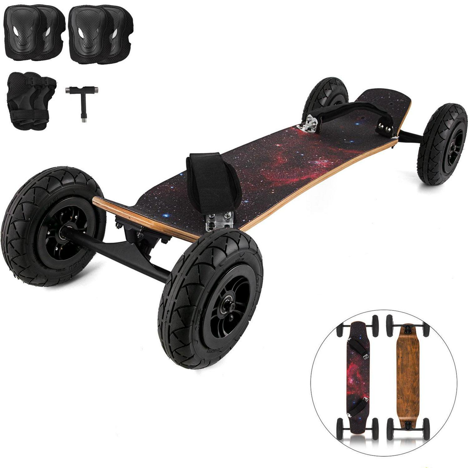 VEVOR Skateboard 37¡±L. All Terrain Longboard with 95A Shock Absorber. 8 Layer Maple Deck Offroad Skateboard for Kids Teens Beginners Pros