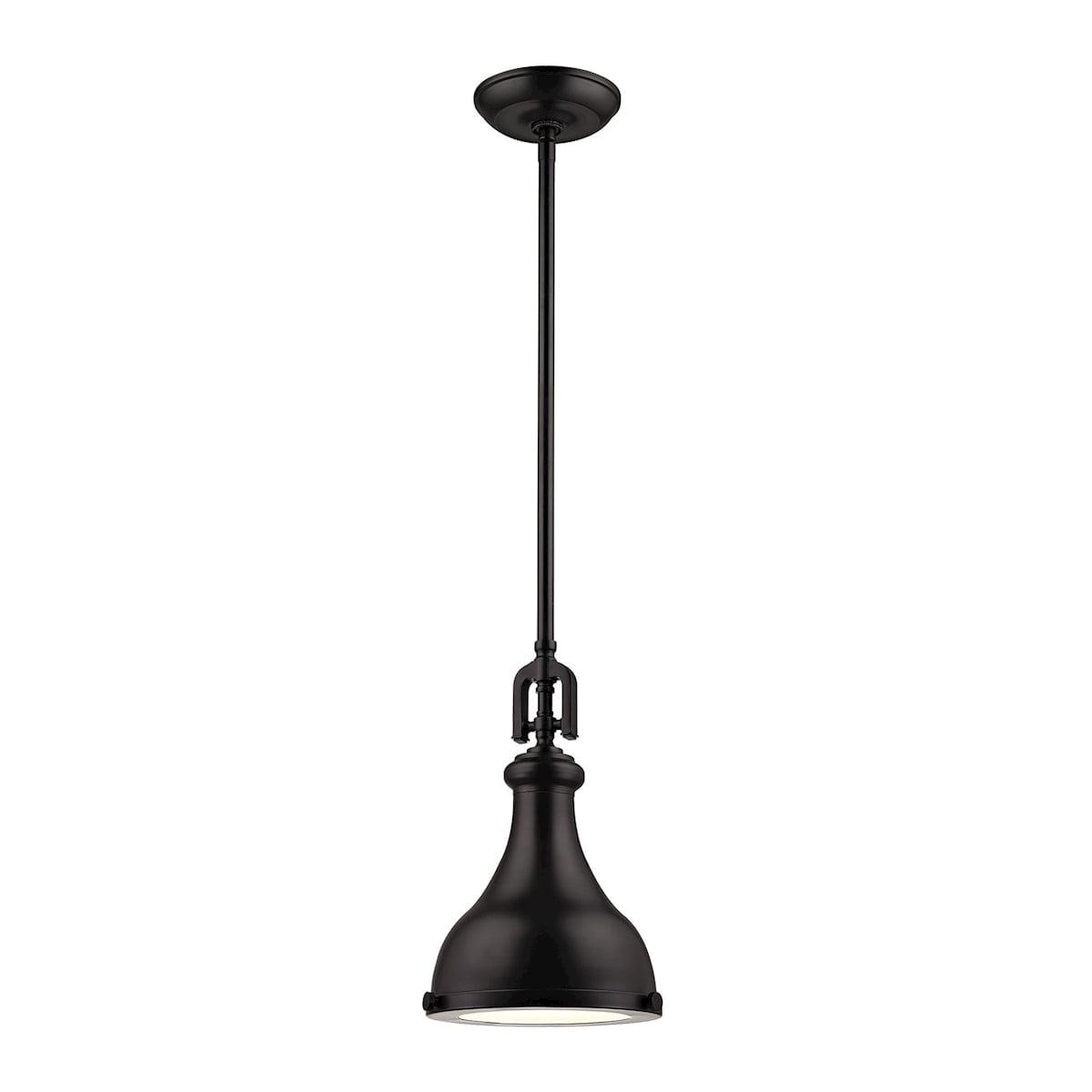 Elk Home 9-Inch Wide Rutherford Pendant. Transitional. Oiled Bronze