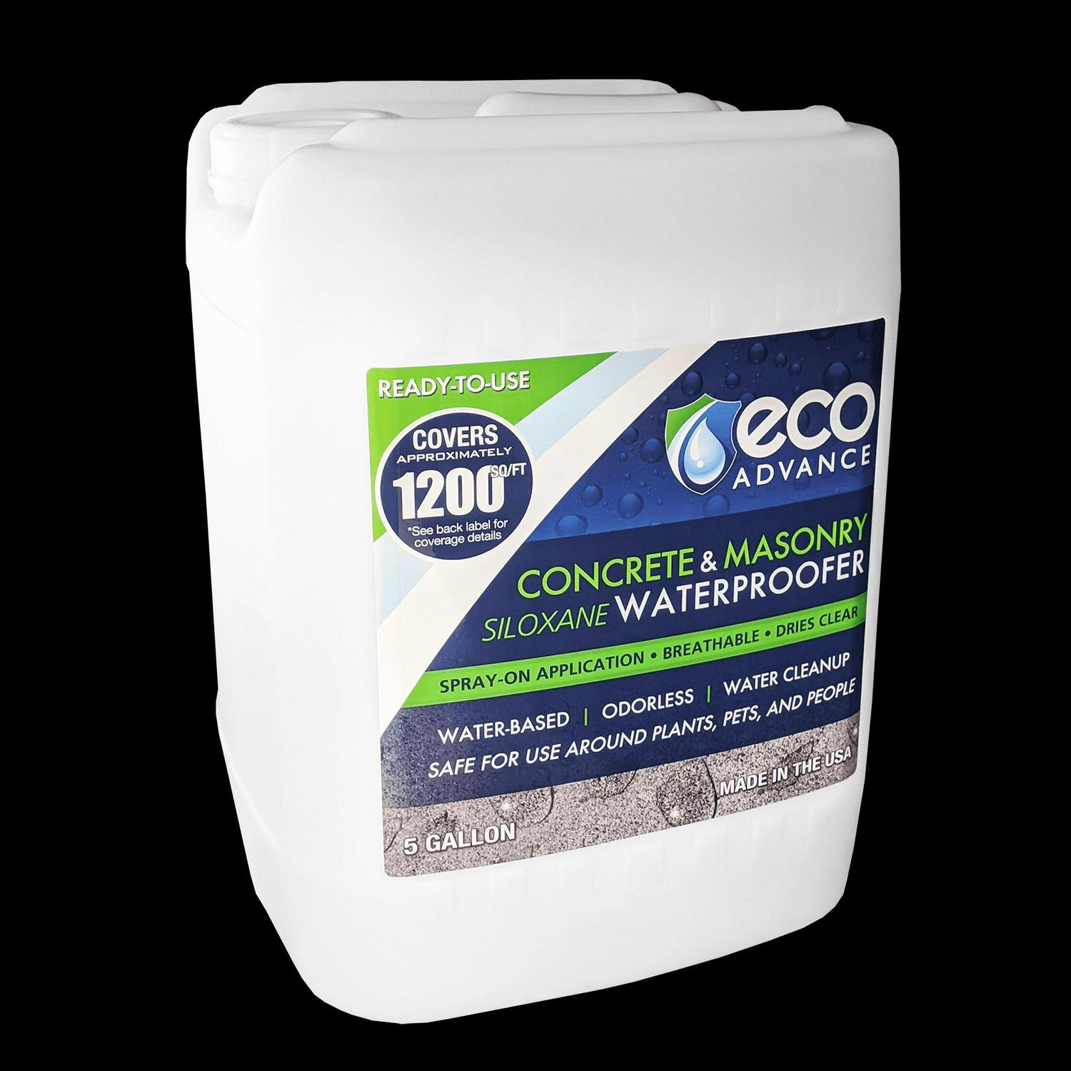 Eco Advance Concrete/Masonry Siloxane Waterproofer. Ready-to-Use. 5 Gallon