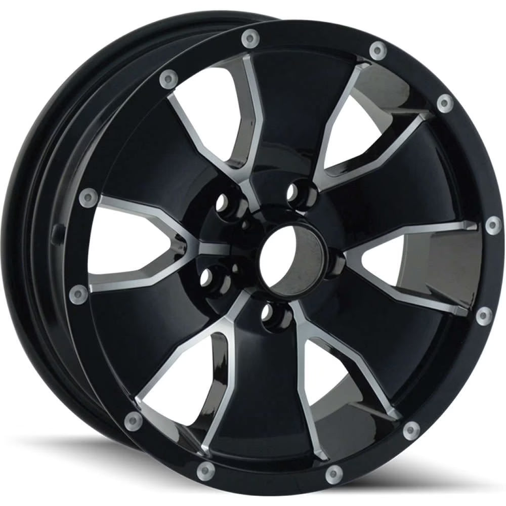 14  Inch 5x114.3 Wheel Rim TRAILER WHEELS 14 14x6 +0mm BLACK MACHINED