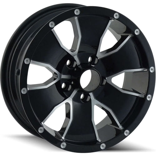 14  Inch 5x114.3 Wheel Rim TRAILER WHEELS 14 14x6 +0mm BLACK MACHINED