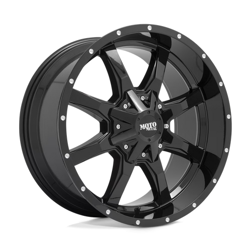 17  Moto Metal MO970 17x8 6x135 6x5.5 Gloss Black Milled Lip Wheel 0mm Truck Rim