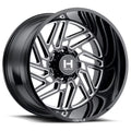 24x14 Hostile H116 Jigsaw Blade Cut (Blk Milled) Wheel 8x170 (-76mm)