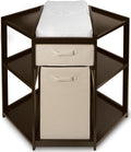 Badger Basket Diaper Corner Baby Changing Table with Hamper and Basket. Espresso