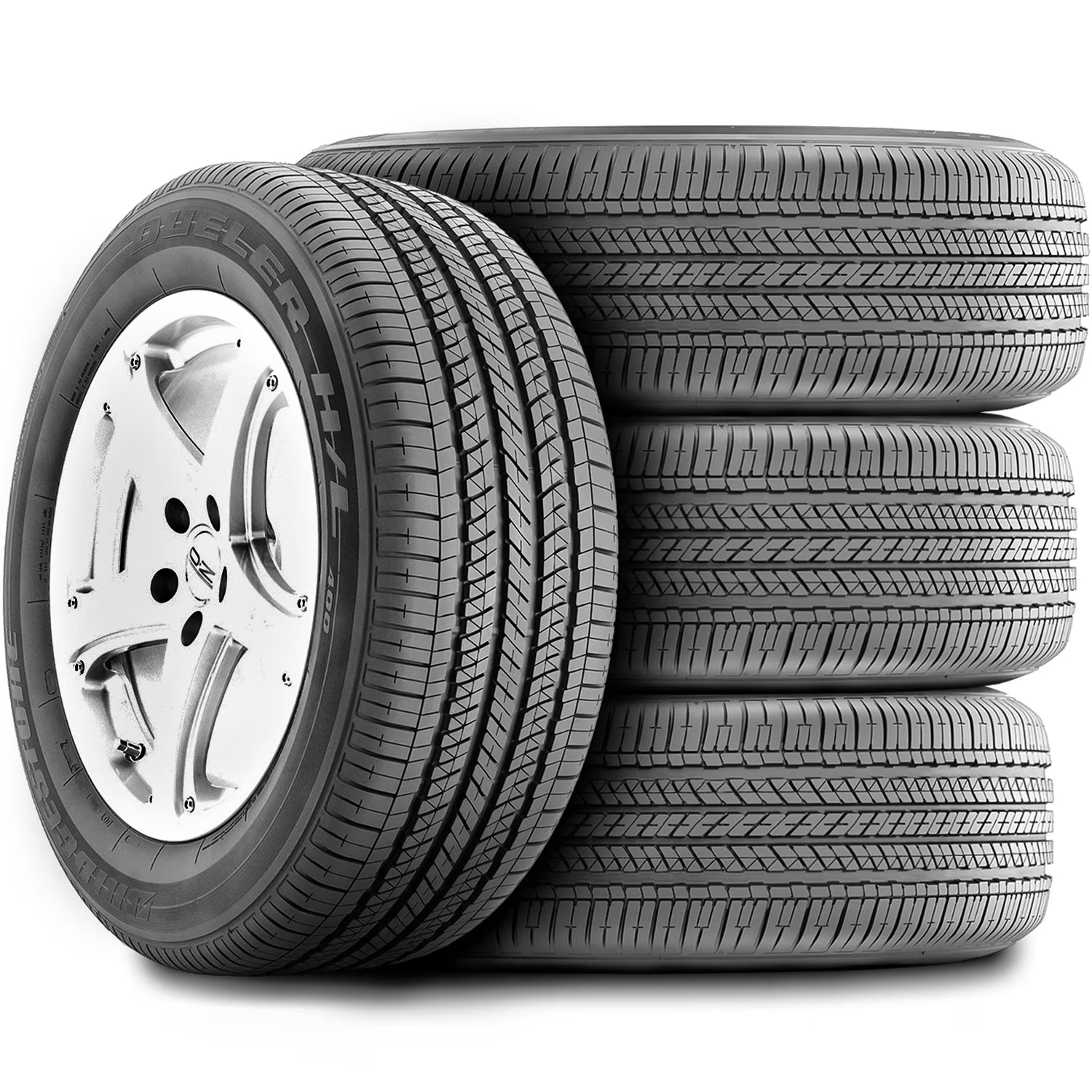Set of 4 (FOUR) Bridgestone Dueler H/L 400 275/45R20 110H XL A/S All Season Tires Fits: 2019 BMW X5 xDrive40i, 2021 BMW X5 xDrive45e