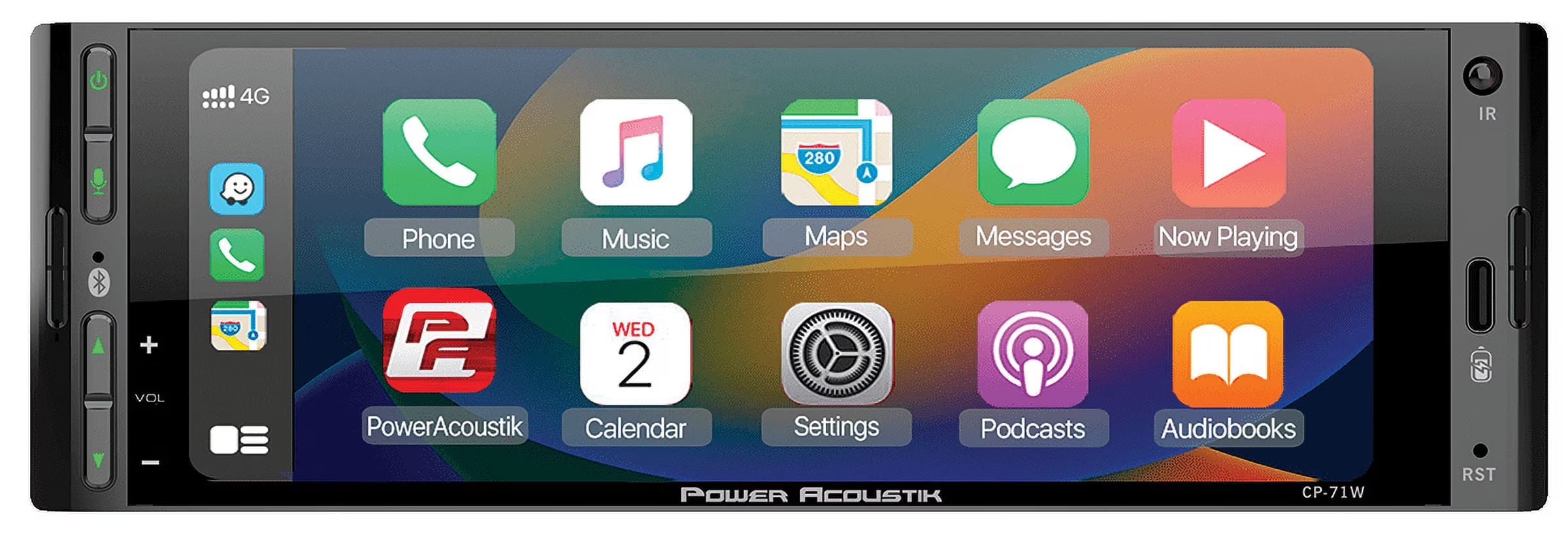 Power Acoustik CP-71WA Single DIN 6.5  Color Touchscreen Car Stereo with Bluetooth Connected Apple CarPlay + Android Auto
