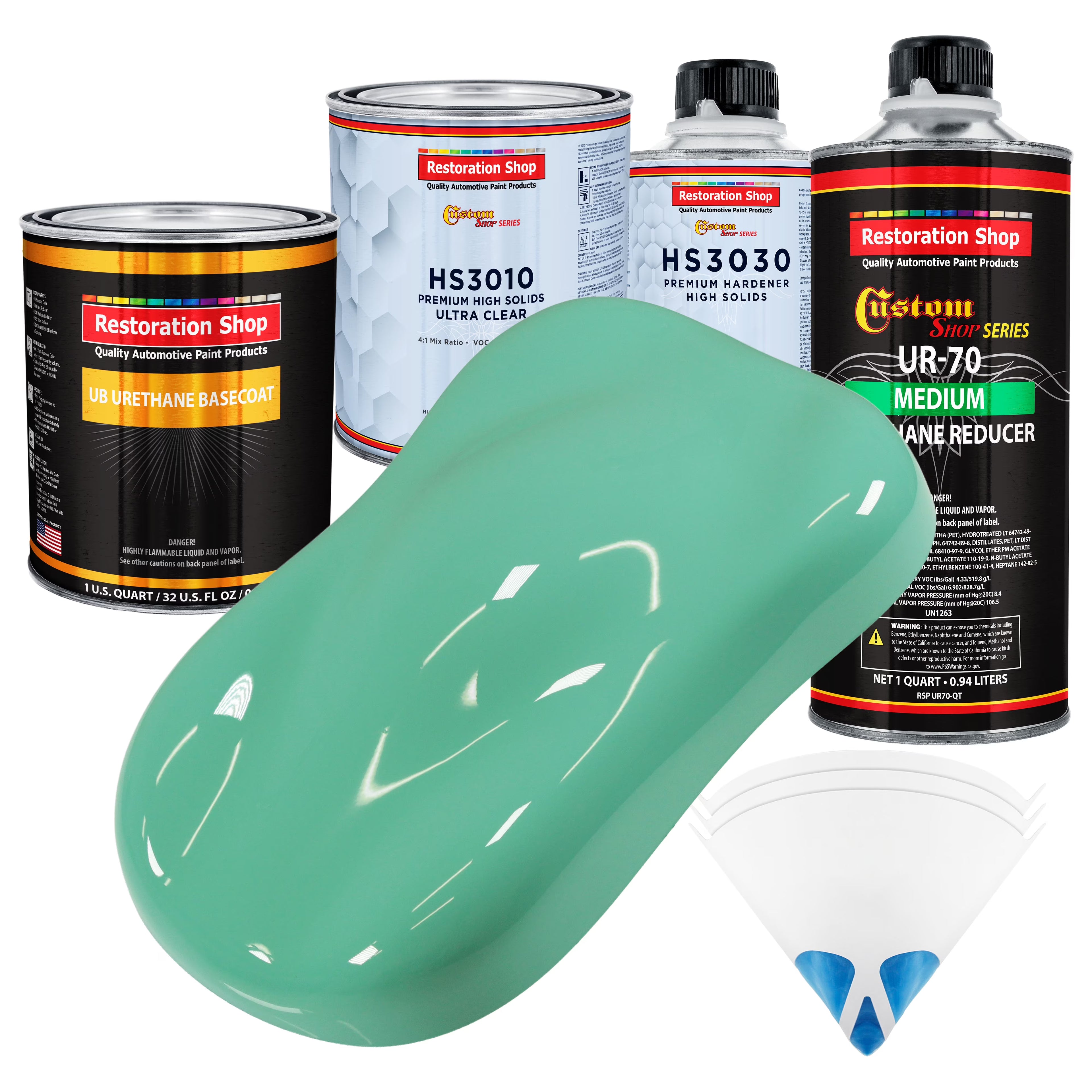 Light Aqua Premium Quart URETHANE BASECOAT CLEARCOAT Car Auto Body Paint Kit