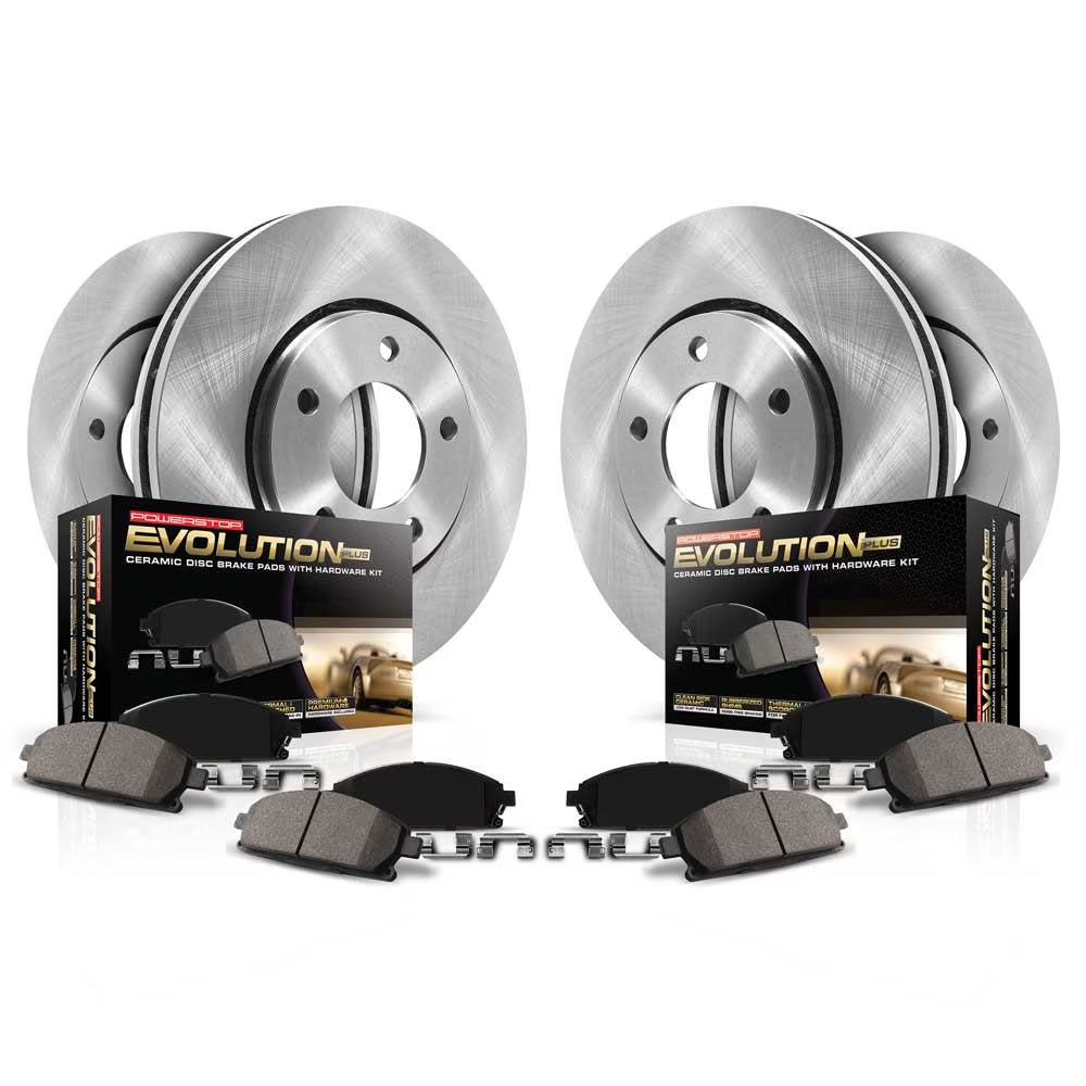 Power Stop Front and Rear Stock Replacement Brake Pad and Rotor Kit KOE3166