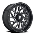 Fuel UTV Aluminum Rim D581 TRITON 18X7in Gloss Black Milled Finish, D5811870A544